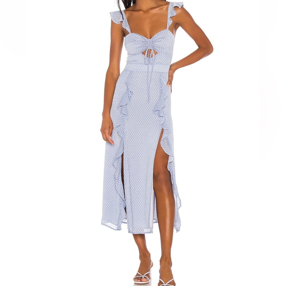 Song of Style Maven Midi Dress in Sky Blue